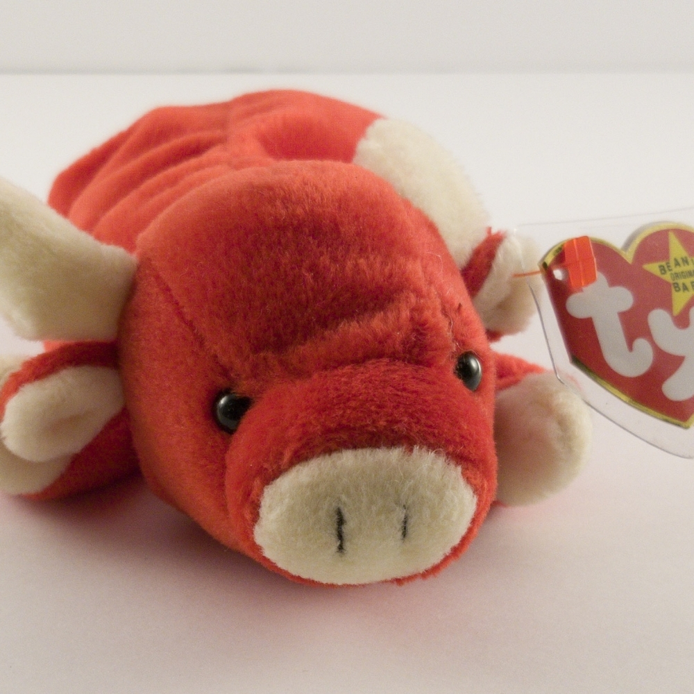Rare Vintage Beanie Baby Snort the Bull PVCpellets